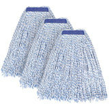 MATTHEW CLEANING Looped-Open Cotton Wet Mop 1.25 Universal Headband Heavy Duty Commercial Mop Head Replacement for indoor and 
