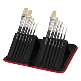 Creative Mark Pro Stroke Powercryl Paint Brush Artist Set with Zippered Black Travel Organizer Case for Oil Gouache Acrylics and