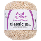 Aunt Lydia Coats Crochet Crochet, Cotton Classic Size 10, Ecru