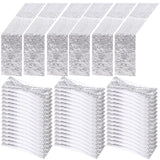 Newwiee 54 Pcs Silver Sequin Chair Sashes and Table Runners, 48 Sequin Chair Bows, 6 Glitter Table Runners for Birthday Party We