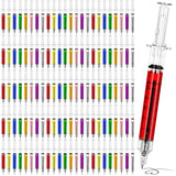 Ubabe 120Pcs Syringe Ballpoint Pens, Multi-Color Nurses Week Gifts Bulk, Retractable Black Ink Novelty Pens, Nursing School Supp
