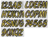 Hardline Products Series 400 Factory Matched 3-Inch Boat & PWC Registration Number Kit, Yellow/Black - YEBKG400