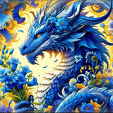 igoodom Dragon Diamond Art Kit for Adults, Flowers Blossom Diamond Painting for Beginners DIY 5d Full Drill Round Diamond Painti
