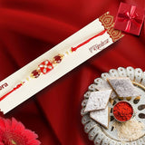 Shalinindia Premium Designer Red Kundan Stone Rakhi For Brother Rakhi Thread, Rakhi Bracelet, Traditional Raksha Bandhan Gift F,Nylon,Multicolor