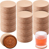 Bulyoou 100 Pack Round Vegetable Tan Leather 3-1/4 Tooling Veg Circular Leather Pieces Sheet for Laser Engraving Coasters Toolin