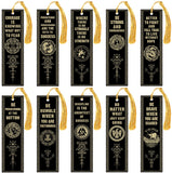 10 Pcs Motivational Bookmarks Nordic Vikings Bookmarks with Tassels Book Marker PVC Scandinavian Vikings Book Marks for Kids Cla