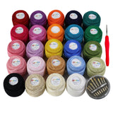 golo 24 Balls Crochet Thread Size 10 Yarn for Hand Knitting Crochet Yarn 10-24-1
