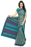 Tamaira Fashion Womens Plain Weave Pure Cotton Saree Without Blouse Piece(1354_Grey&Seagreen)