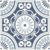 FloorPops 12in by 12in Blue Ezra Vinyl Peel & Stick Floor Tiles (10 Tiles), (10 sq.ft./carton)