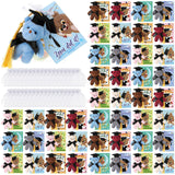 Hanaive 48 Set Mini Graduation Stuffed Bears Bulk 3'' Plush Bear Class of 2025 Stuffed Animal with Cap Tie Grad Card Organza Bag