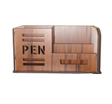 Myenal pen mark Pen stand card holder for study table MDF Pencil Holder Penstand, Engineered Wood