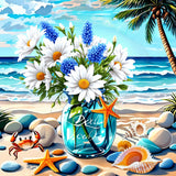 Apostle Seaside Landscape Diamond Art Kits for Adults, 5D Diamond Painting Kits for Beginners, DIY Full Drill Round Rhinestone G