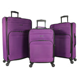 Dejuno Lisbon Lightweight Expandable Spinner Luggage, Purple, 3Piece Set