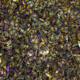 Miyuki Quarter Tila Beads - 2 Hole, 5x1.2x1.9 mm, 5 Grams Glass Beads Purple Gold Iris (QTL188)