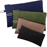 4 Pack Utility Canvas Zipper Pouch 12/10/9/8 Inches Canvas Tool Bag Multipurpose Storage Organizer Heavy Duty Flat Bottom Tools 