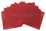 CleverDelights 6 Inch Red Burlap Squares - 12 Pack - Jute Burlap Fabric - 6 x 6 - Finished Edges
