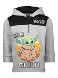 STAR WARS The Child Little Boys Fleece Half Zip Pullover Hoodie Gray 6