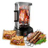 NutriChef Countertop Vertical Rotating Oven - Rotisserie Shawarma Machine, Kebob Machine, Stain & Heat Resistant Door & Energy E