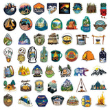 100 Pcs Wilderness Hiking Adventure National Natural Park Outdoor Camping Stickers, Must-Have Sticker Signs for Outdoor Lovers a