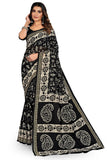 TAMAIRA FASHION Womens Plain Weave Pure Cotton Saree Without Blouse Piece(2476_Black)