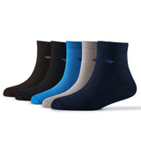Young Wings Multicolor Self Design Free Size Ankle Length Solid Causal & Formal Wear Socks Pack Of 5