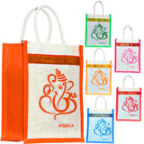 Anumala Auspicious Ganesh Jute Return Gift Bag | EcoFriendly Indian Wedding Favor, Pooja & Diwali Bag | Durable Multipurpose To