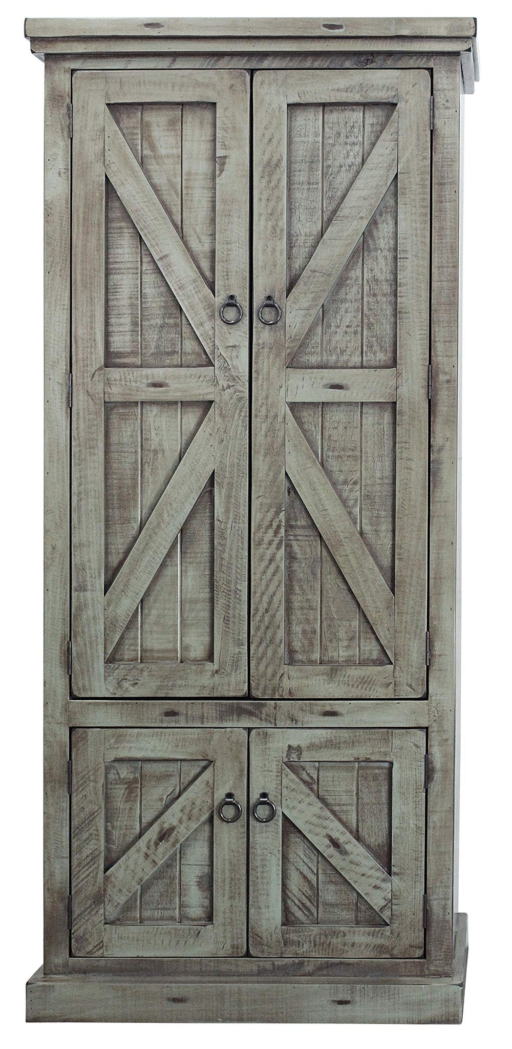 American Heartland Rustic Double Door Pantry, Rustic Light Blue