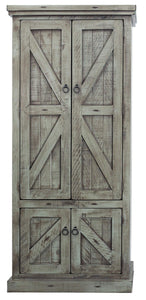 American Heartland Rustic Double Door Pantry, Rustic Light Blue