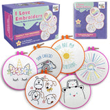 CRAFTILOO 10 PreStamped Embroidery Patterns for Beginners Embroidery Kit for Kids Girls Needlepoint Kits for Beginners Cross St