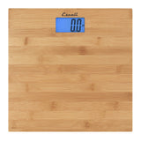 Escali Bamboo Digital Electronic Bathroom Scale for Body Weight, Bath Scale with Extra-High Capacity of 440 lb, Batteries Includ