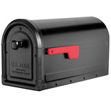 Architectural Mailboxes Roxbury Galvanized Steel Post Mount Mailbox, Compatibility Code F, 79005BR, Black, Large Capacity