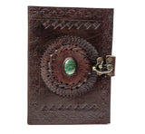 Alcraft Handmade Vintage Classic Lock Design Leather Journal Diary Customized Name Embossed