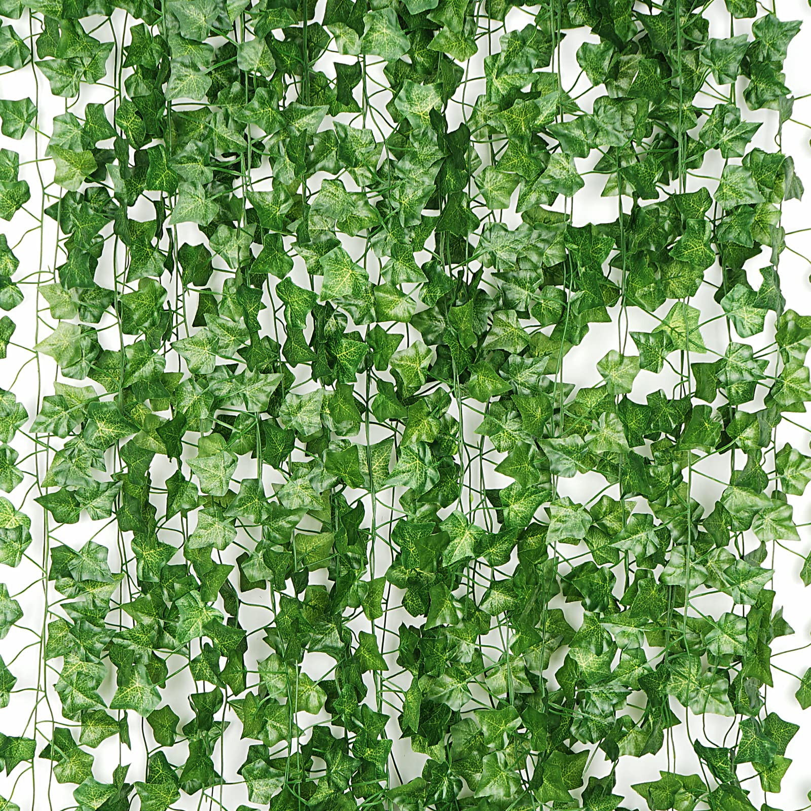 12 Pack 86 Ft Artificial Ivy Garland, Fake Ivy Leaf Plants Vine Greenery Garland Home Kitchen Balcony Garden Office Wedding Wall