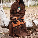 ACUSHLA Merino Wool Blanket - Soft Warm Thick Washable Large Bed Couch Camping Outdoor Travel Throw Blanket All Seasons, Flame B