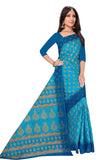 Tamaira Fashion Womens Plain Weave Pure Cotton Saree Without Blouse Piece(Ab35_Turquoise)