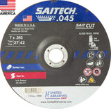 United AbrasivesSAIT 22088 Saitech High Performance CutOff Wheels (Type 27/Type 42 Depressed Center) 7 x .045 x 7/8, 50Pac