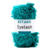 Estako Eyelash, 100% Polyester Yarn, Soft, Fuzzy for Crochet and Knitting 3.53 Oz (100g) / 153 Yrds (140m) (1213 - Oil Blue)