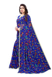 Anni Designer Women'S Pure Chiffon Saree With Blouse Piece (Ziva Sty_Dark Blue_Dark Blue),Dark Blue,Free,Pure Chiffon,Printed,With Blouse Piece