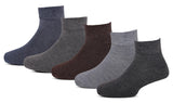 Rc. Royal Class MenS Plain Ankle Length Woolen Multicolored Socks, Combo Pack Of 5 Pairs