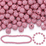 150 Pcs Pink Rhinestone Beads for Jewelry Making, Sparkle Crystal Clay Christmas for Bracelet Baseball Necklace Earring Crafting