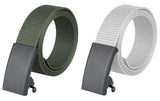 Zacharias MenS Nylon Canvas Army 40 Mm Belt (Rn301_Green & Grey) (Pack Of 2)