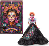 Barbie Signature Doll, 2024 D a De Muertos Collectible in Black Dress with Blue Ruffle Top, Embroidered Print, and Colorful Acc