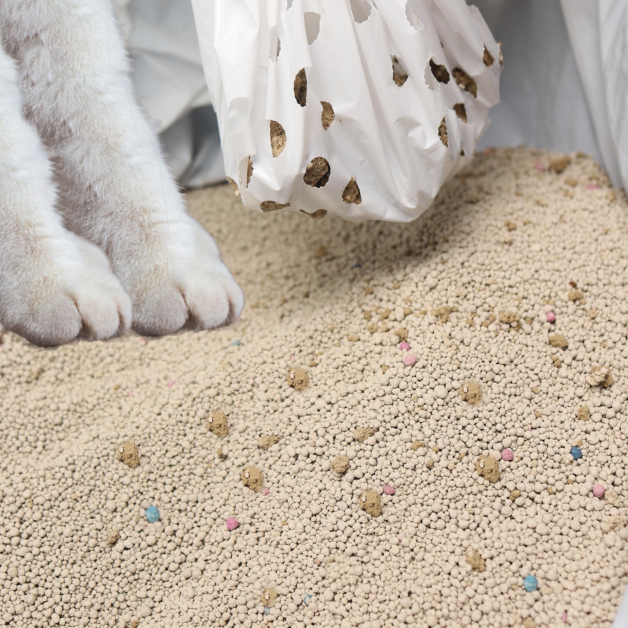Sifting Cat Litter Box Liners Bags with Holes-Drawstring Scratch Resistant Waste (1, S (31 18inch))