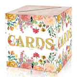 HEZNZXQ Floral Card Box - Watercolor Collapsible Money Box or Gift Box for Baby & Bride Shower, Birthday, Wedding Reception, Eng