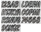 Hardline Products Series 400 Factory Matched 3-Inch Boat & PWC Registration Number Kit, White/Black - WHBKG400
