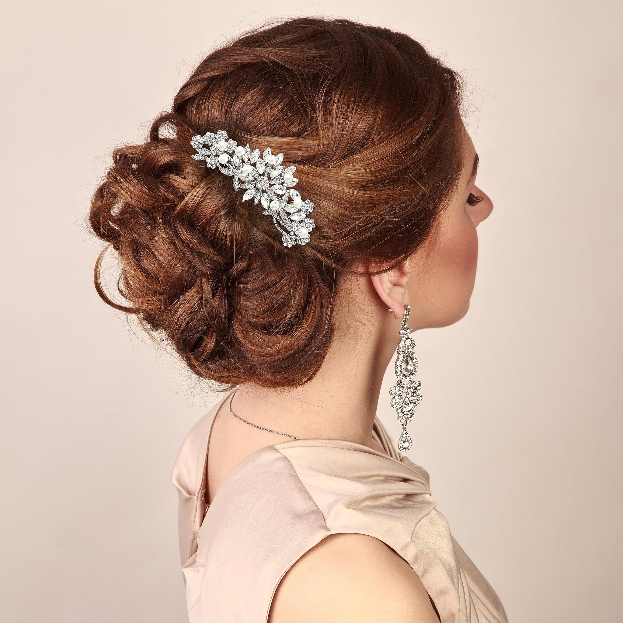 Ammei Headpiece Silver Wedding Hair Comb With Pearls And Crystals Wedding Hair Accessories Bridal Headpiece Or For Parties