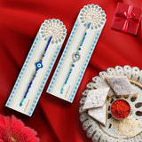 Store Indya Evil Eye Rakhi Set Of 2 A Protective And Stylish Symbol Of Love And Blessings For Brothers And Sisters,Nylon,Multicolor