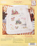 Bucilla Stamped Cross Stitch Crib Cover Kit, 34 by 43Inch, 45567 On The Farm
