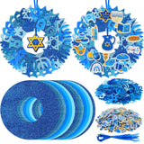 Yeaqee 448 Pcs Hanukkah Foam Stickers Set Chanuka Wreath Decorations Self Adhesive Glitter Menorahs Candles Hexagram Star Shape 