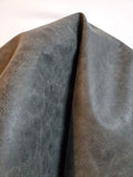 NAT Leathers | Gray Distressed Crazy Horse Oily 2 Tone Faux Vegan Leather PU (Peta Approved Vegan) | 4 Yards (144 inch Length x 